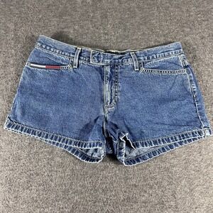 Vintage Tommy Hilfiger Womens Shorts Blue Denim Mini Shorts 2" Inseam Size 11